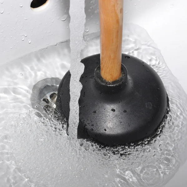 An image showing a clogged drain.