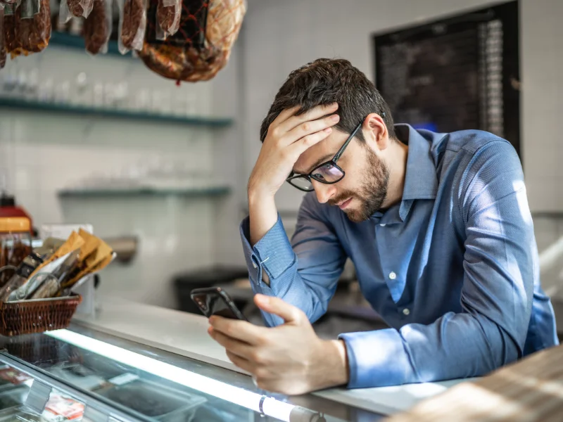 Image showing a business owner frustrated with a commercial space.