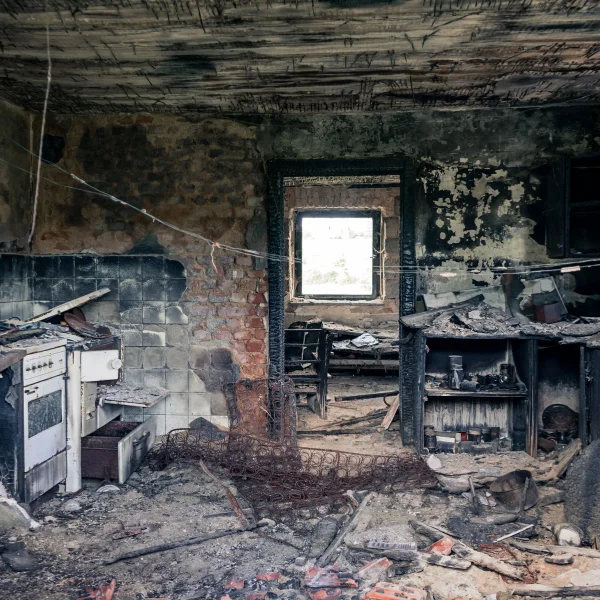 Image showing a home recovering from a fire.