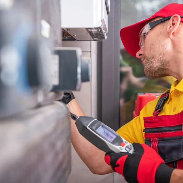 An image showing advanced leak detection equipment being used in a Mesa home.