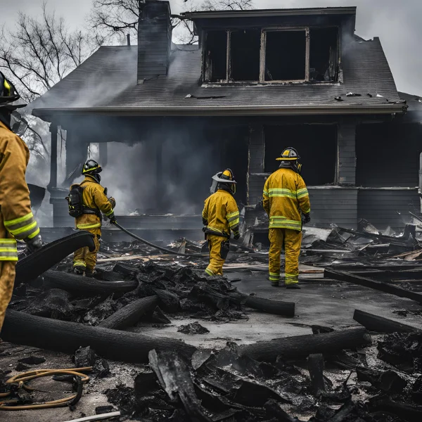 An image showing fire damage restoration techniques.