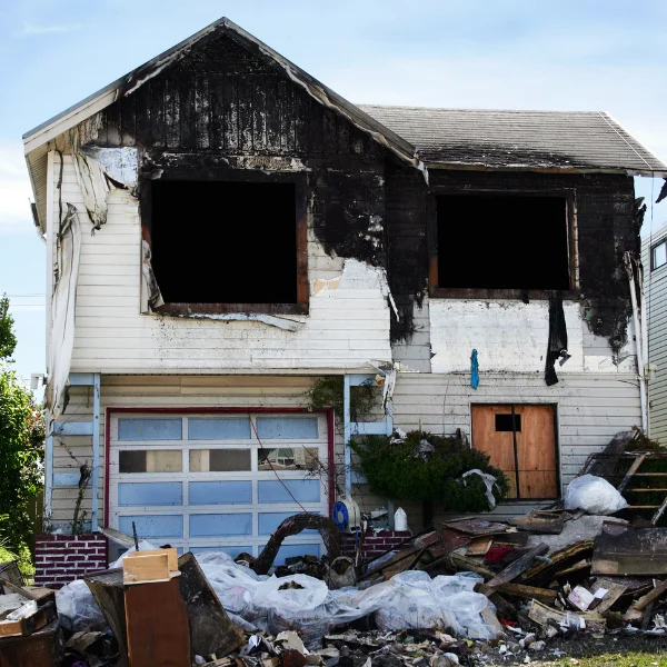 An image showing fire damage restoration techniques.