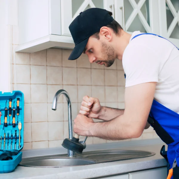 An image showing a plumber responding to an emergency call in Phoenix.